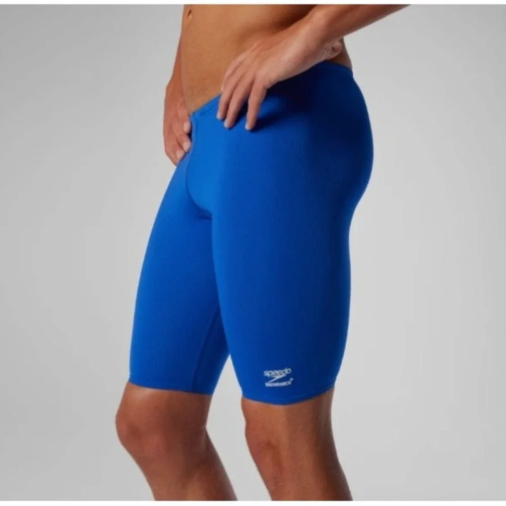 Speedo Mens Endurance+ Solid Poly Jammer Swim Trunks Blue Size 34 805014